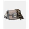 19V69 Italia by Versace Borsa a Tracolla Donna Modello Camilla Bicolore Grigio Taupe, Grigio