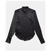 Pinko camicia Donna satin strech, art. criminale, In Seta slim fit, Nero