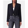 Pinko Giacca Donna Blazer art. Sincrotone Nera Spencer Crepe Stretch Made in Italy, Nero