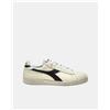 Diadora Sneakers Unisex Game L Low Waxed C0351 Bianche in Pelle Premium, Bianco / Nero
