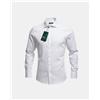 Outlet Le Grandi Firme GHit Camicia Uomo cotone 100% Made in Italy manica lunga, Bianco ottico