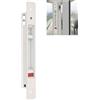 Amig - Chiusura da incasso per finestre e porte scorrevoli in alluminio - Serratura a gancio da incasso - Misure: 192 x 28 mm - Colore: Bianco - Bordo squadrato - Installazione con viti