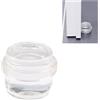 amig Fermaporta adesivo circolare decorativo trasparente con fascia in gomma antiscivolo, per porte di passaggio, protegge da urti pareti e mobili, diametro Ø30 x 30 mm