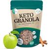 Go-Keto BIO Keto Granola Apple Cinnamon 290 g - Muesli cheto a basso contenuto di carboidrati, con scaglie di cocco, frutta secca, semi di girasole e semi di zucca, vegano, senza glutine