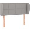 vidaXL Testiera con orecchie Grigio chiaro 103x23x78/88 cm Tessuto