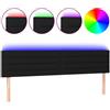 vidaXL Testiera LED nera 180x5x78/88 cm Tessuto