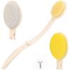 QWORK® Lavaschiena per doccia, spalma crema schiena pieghevole con manico lungo, con tre testine e gancio