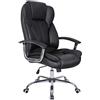 SONGMICS Sedia da Ufficio con Sedile Largo, Cuscino Portatesta e Seduta Spessa, Altezza Regolabile, Design Ergonomico, Nero, OBG57B
