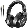 MAONO Cuffie studio professionali, cuffie over ear con cavi staccabili da 6,35 e 3,5 mm, driver da 50 mm, per DJ, podcast, telefoni cellulari, computer, microfoni, strumenti musicali, MH700 Nero