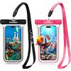 iVoler [2 Pezzi Custodia Impermeabile Smartphone IPX8, Sacchetto Impermeabile Cellulare fino a 7.0'', Universale Cover Subacquea per iPhone 17/16/15 Pro Max, Samsung Galaxy, Xiaomi (Nero+Rosa)