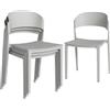 Outsunny Set 4 Sedie da Giardino Impilabili in Polipropilene Anti UV, Sedie per Pranzo da Esterno con Schienale Ergonomico, per Patio Balcone Terrazza Esterno Interno, 48x54x79 cm, Grigio Chiaro