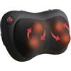 HOMCOM Cuscino Massaggiante Cervicale Schiena Collo in Pelle PU con Riscaldamento, Massaggiatore Shiatsu Elettrico con 4 Nodi, Cambio di Direzione Automatico, per Casa, Ufficio, Auto, Nero