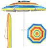 KOMFOTTEU Ombrellone da Spiaggia 200 cm, Parasole da Giardino con Portabicchieri e Borsa per il Trasporto, Pieghevole & Leggero, Ombrellone da Balcone Protezione Solare, per Patio, Piscina (Colorato)