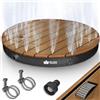 tillvex® Doccia da Giardino Outdoor Fino a 4 m di Altezza della Fontana | Doccia a Pavimento con Pedale | Doccia Esterno Antiscivolo | Doccia da Sauna, Campeggio (Antracite - Rotondo)