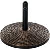Outsunny Base per Ombrellone Rotonda in Plastica Effetto Rattan, Basamento da 25kg con Supporto per Pali da 35mm, 38mm, 48mm, Bronzo