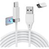 Magtame Staycable Cavo USB a USB C con supporto magnetico, cavo da 5 FT/1,5 m USB A a tipo C, ricarica rapida e gestione cavi da scrivania, compatibile con i-Phone 15 16 Pro Max