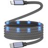 Magtame USB C cavo caricatore, 240W cavo di ricarica magnetico di tipo C, USB C a USB C cavo, 3.3ft tipo C cavo di ricarica veloce Nylon intrecciato