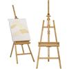 Vinsetto Cavalletto per Pittura Pieghevole in Legno di Faggio con Altezza e Angolazione Regolabile, 65x110x180-235 cm, color Legno
