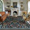 PureCozy Tappeto Salotto 200x300cm Floreale Pelo Corto Antiscivolo Morbido Retro Lavabile Tappeti per Cucina Corridoio Piedi Del Letto Camera Da Letto Salotto Blu Rug