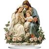 Qianly Decorazione 2D Della Sacra Famiglia Decorazione Religiosa per La Casa per Mensola Del Soggiorno Dell'ufficio
