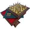 Italfama Set Di Tavolo Da Scacchi Arabo Italfama 3 In 1, Metallo Oro Argento, Backgammon