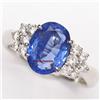 Anello Donna In Argento 925 Con Zaffiro Artificiale E Moissanite #430B