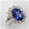 Anello Donna In Argento Sterling 925 Con Zaffiro Lab-Created E Moissanite #430A