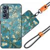 JEZSTHAI Custodia Compatibile con OPPO Find X3 Neo 5G Cover in Silicone TPU Morbido con Cordino/Laccio Tracolla Cellulare,Antiurto AntiGraffio Protettiva Bumper Case con Disegno Motivi,A10