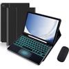 Generic kuaijiexiaopu Custodia con supporto in pelle PU+TPU, cover con tastiera touchpad staccabile compatibile con Samsung Galaxy Tab A9 Plus 11 pollici SM-X210/X216/X218(Black+Keyboard+Mouse)