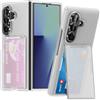 BaiFu Custodia trasparente con supporto per Galaxy Z Fold 7, Custodie a portafoglio con porta carte integrato per Samsung Galaxy Z Fold7-Opaco