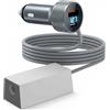 daboot Starlink - Mini adattatore per auto 3 in 1, 12-36 V a 36 V, convertitore step-up, cavo di alimentazione CC con display digitale di tensione, USB-C PD 45 W e porte USB-A QC 18 W, accendisigari