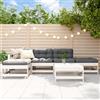 Vidaxl Set Salotto da Giardino 6 pz Bianco in Legno Massello di Pino