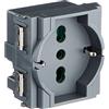 Vimar 0R16211 Idea Presa Da Incasso, Con Protezione Bambini Sicuri Sicury 2P+T 16 A 250 V Universale, Grigio
