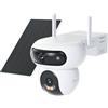 EZVIZ HB90x Smart Outdoor Security Camera, 2K Dual Lens Angolo 360°, 10.400mAh Funzionamento a Batteria, con Pannello Solare, Monitoraggio Continuo Senza WiFi, Visione Notturna a Colori