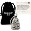 Guardian Bell Campanella portafortuna a forma di gatto motociclista, con portachiavi e sacchetto regalo in velluto nero, peltro senza piombo, regalo per amici e familiari, per moto, prodotta in USA