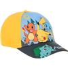 Pokémon Pokemon Pikachu Cappellino da baseball per bambini, taglia 52, 54, blu o giallo, Blu, 52