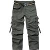 MEDUOLA Pantaloni da Uomo con Tasche Multiple Taglie Forti Pantaloni Libero Versatili Comodi e Larghi,Senza Cintura 40,Cachi