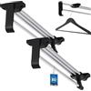 KOTARBAU® Set di 2 aste appendiabiti allungabili, 350 mm, per guardaroba, colore: argento