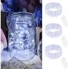 btfarm 3 pezzi di luci a LED con batteria piccola, 2 m, 20 LED, filo argentato, funzionamento a batteria, micro filo, impermeabile, per Natale, matrimoni, feste, illuminazione decorativa, bianco
