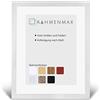RahmenMax® Morena - Cornice portafoto 33 x 46 cm, da appendere/cornice, su misura, in MDF/cornice bianca opaca, con vetro acrilico trasparente