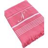 Ischia Tessile Ricami De Vivo Telo Mare Salinas Personalizzabile Nome o Iniziali - 170x90cm - Asciugamano Mare Personalizzato - Telo Spiaggia Grande Donna e Uomo - Microspugna 100% Cotone Lavabile in Lavatrice (Rosa)