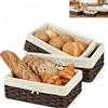 STOUCLA Set di 3 Cestini per Il Pane in Corda di Carta Intrecciata con Fodera in Cotone, Cestini Decorativi per Pane, Dessert, Cassetto della Cucina E Soggiorno Marrone