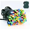 Dalugo Luci Stringa a Batteria, 3M 30 LED Multicolore Luci Led Natale con Timer, IP65 Impermeabile Luci Natale Esterno per Interni all'aperto Giardino Decorazioni di Natale (Filo Verde)