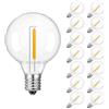 wenwendianzi Lampadine a LED G40 a Bassa Tensione DC12V 24V 1W E12 Retro in plastica sostituibile(15 Pack_DC 12V_1W)
