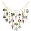 Qivine Portafoto da Parete Multiplo, Arazzi Tessuti a Mano In Stile Boemo con 20 Mollette, Cornici Foto Multiple da Parete per Decorazioni Casa Salotto Matrimonio Muro 110cm