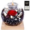FRFG Rosa eterna, Regali di Compleanno per Donne, Vere Rose eterne con Coperchio in Vetro, Regali per Donne, Sorelle, fidanzate per Compleanni, Ringraziamento, Natale (Rosso)