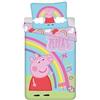 Jerry Fabrics Peppa Pig Rainbow PEP016 - Set copripiumino singolo in cotone (24BS125)