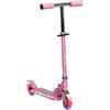 HOMCOM Monopattino per Bambini 3-7 Anni Pieghevole, Monopattino 2 Ruote, Altezza Regolabile, Scooter per Bambina con Luci LED, Musica e Ponte Antiscivolo, 67x32x65/70/75/78 cm, Portata 50Kg, Blu