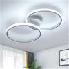 Toolight Plafoniera LED Soffitto, 30W 3375LM Lampadario LED Moderni Rotondo Bianca Acrilica, Camera da Letto Plafoniera per Cucina Soggiorno, Luce Fredda 6500K, 54CM