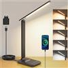 UPXNBOR Lampada Da Scrivania LED, Lampada Da Comodino Dimmerabile Con Luce Delicata Per Gli Occhi E Porta Di Ricarica USB, 5 Modalità Di Luce E 5 Livelli Di Luminosità, Luce Da Lettura Per Studio